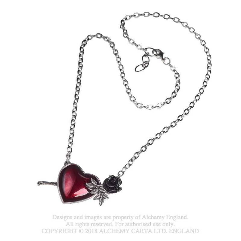 Alchemy - Wounded by Love Necklace - Silver coloured/Red